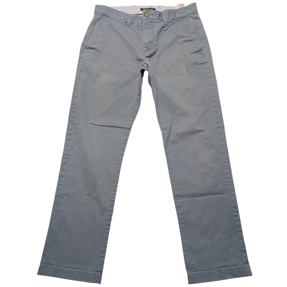 Tommy‎ Hilfiger Chino Pants Mens 31x30 Gray Blue Custom Fit Straight Leg